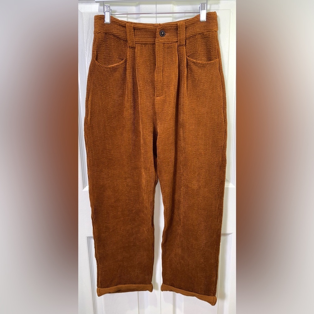 On You Soft Bulky Corduroy Pants Rust Orange Size M